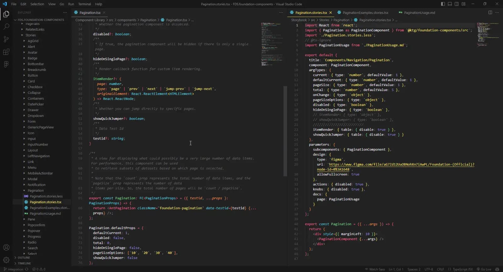 development of pagination component